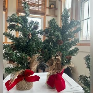 Mini Artificial Christmas Trees, Desktop Christmas Trees 16in Tall